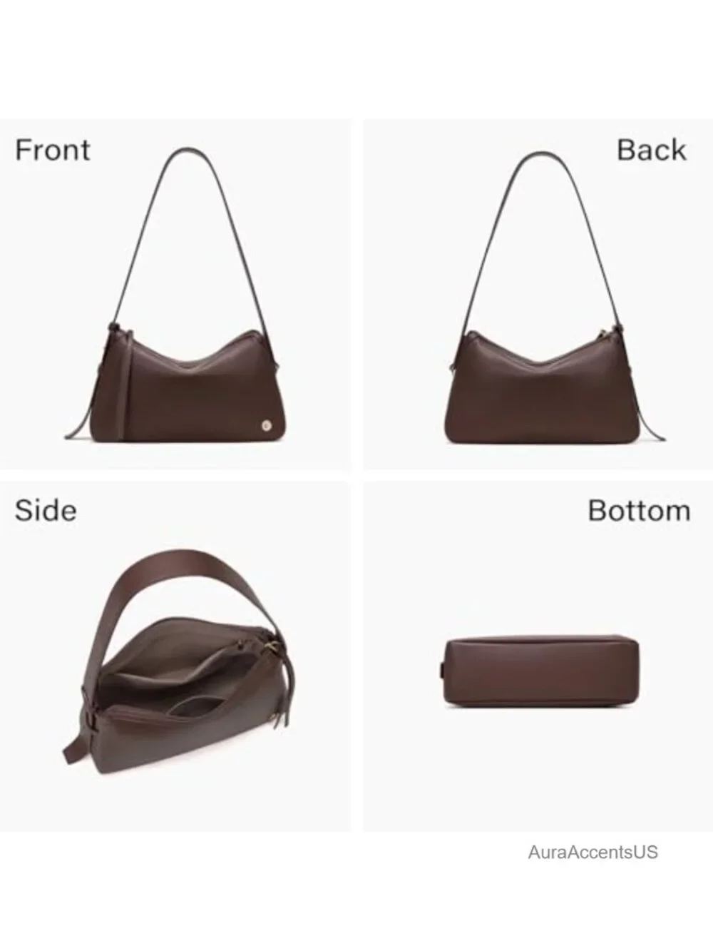 Women's Hobo Shoulder Bag Pebbled Vegan Leather Small Purse